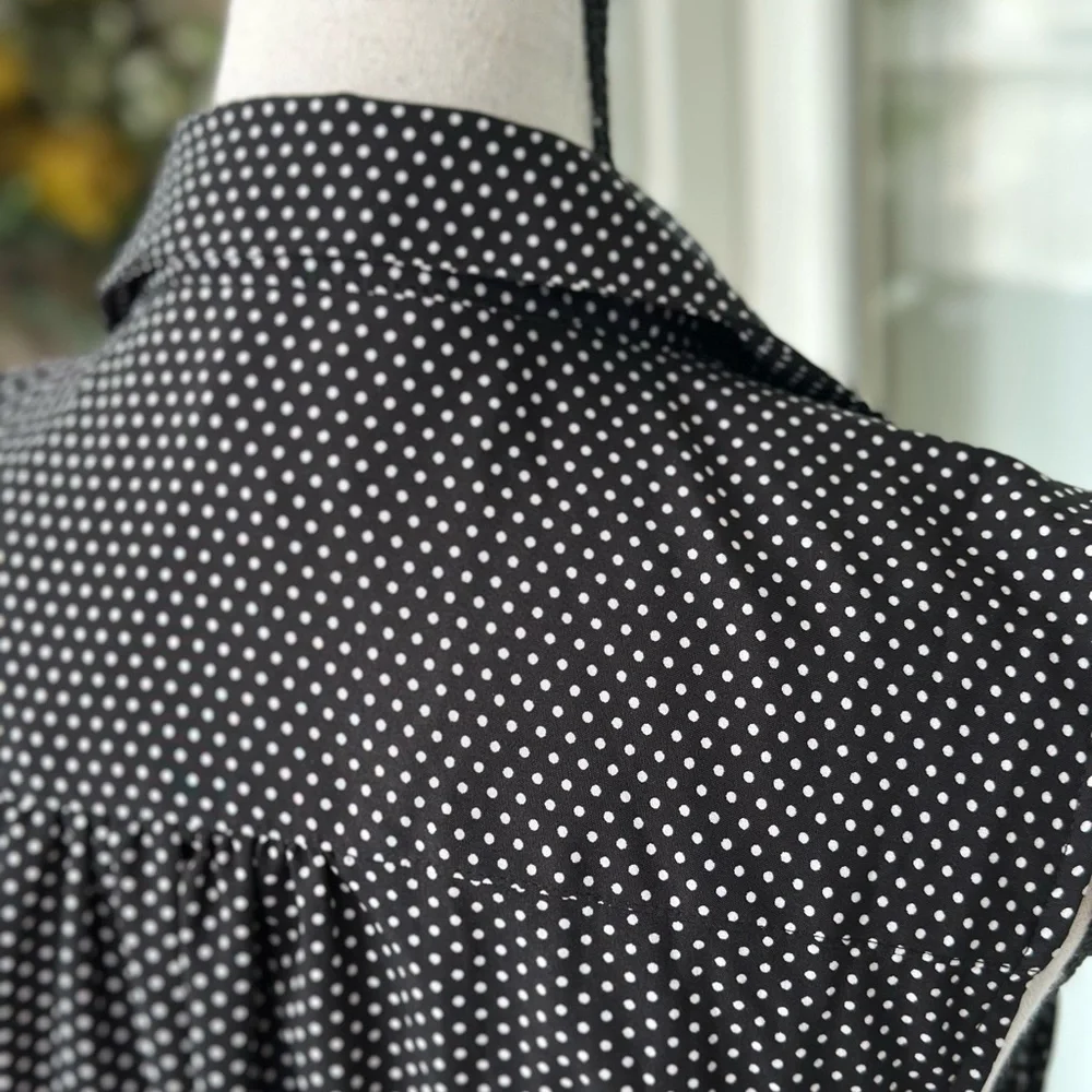 NWOT NY Collection Sleeveless Point Collar Self Belted Shirt Dress - Picture 5 of 10